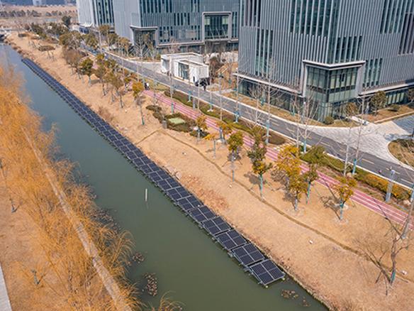 全球足跡｜光+氫！陽光能源西伏河防眩光漂浮式光伏項目演繹“電站掘金”公式